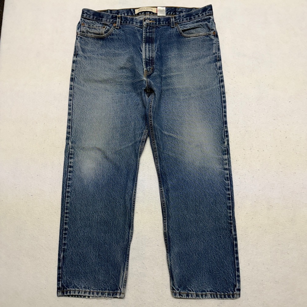 Levis 505 Jeans Mens 42x30 Blue Denim Regular Fit Straight Leg Medium Wash Y2K